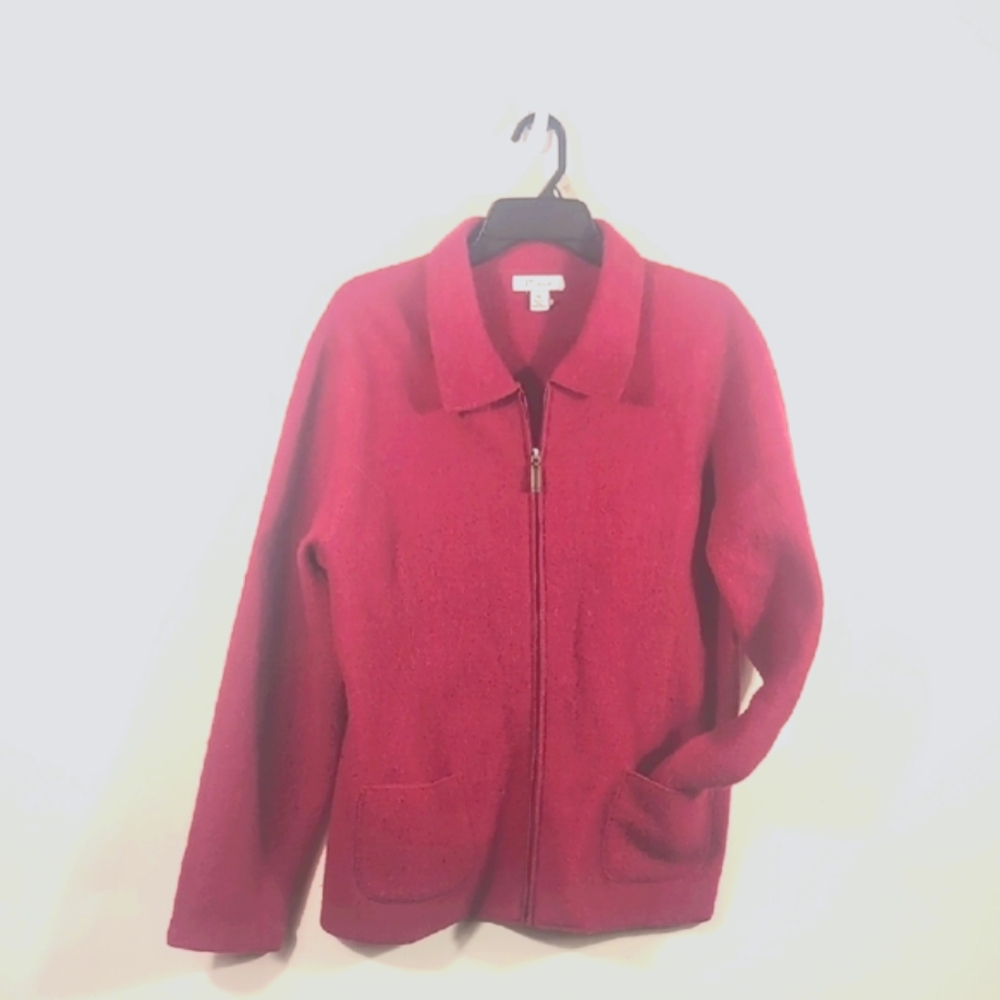 Like New TogShop XL Wool Zip-Up Jacket | Pink Cozy Outerwear Coat